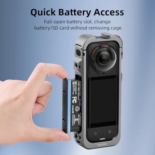 Image of TEKTONIC Metal Cage for Insta 360 X5 - CNC Aluminum Protective Camera Frame with Cold Shoe Mounts, 1 /4 inch Screw Ports & Quick-Release Design for Vlogging, Filmmaking & Travel