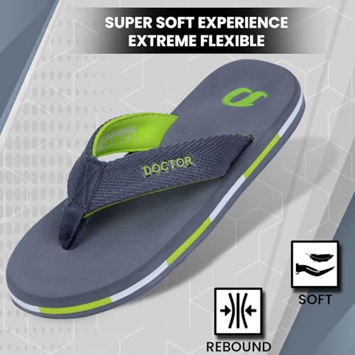 Image of DOCTOR EXTRA SOFT Men's Classic TPR Slippers with Cushion FootBed for Adult| Comfortabl &Light Weight|Stylish & Anti-Skid|Orthopedic Casual Durable Waterproof Everyday Dr.Flip Flops Gents & Boys D-35