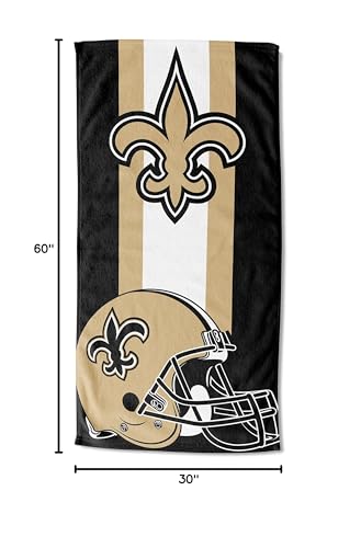 Image of Northwest NFL New Orleans Saints Unisex-Adult Beach Towel, 30 inch x 60 inch, Zone Read