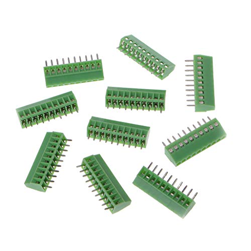 10 Pcs 2Pin-10Pin Screw PCB Mounted Terminal Blocks Connector 2.54mm Pitch Cover