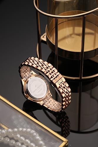 Image of Daniel Hechter Paris Vendome Collection Analog Watch for Women with Round Dial, Crystal Studded Bezel, Crystal Accents and Stainless Steel Strap - DHW2009
