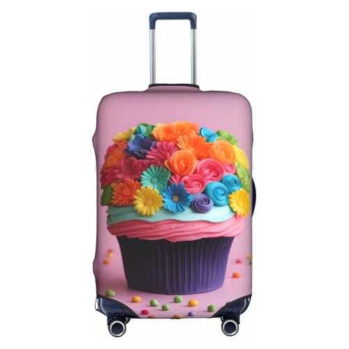 Colorful Cupcakes Rainbow Flower Cake Tsa Approved Luggage Cover For 18-32 Inch Suitcases Scratch-Resistant Stretch Luggage Cover