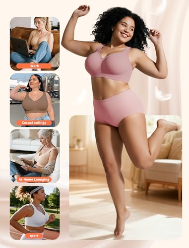 Image of PoseFree Jelly Bras for Women No Underwire, Supportive Wireless Comfort Bra, Full Coverage Back Smoothing Bra