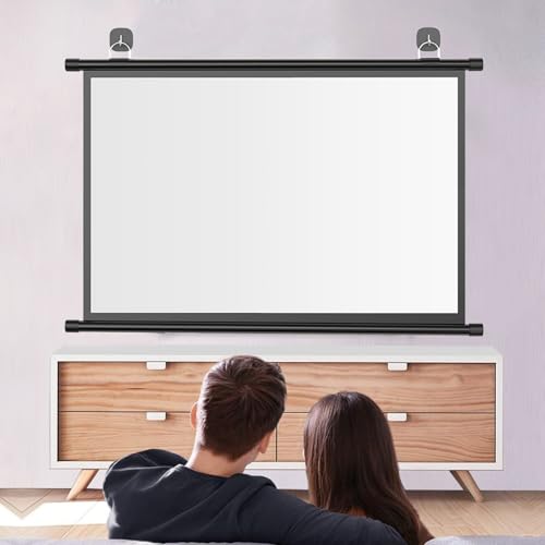 Pantalla para proyector 72 pulgadas 4:3 enrollable miniatura 2