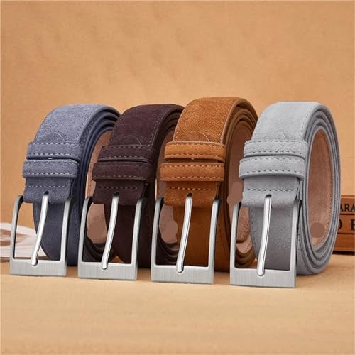 Genuine Leather For Man And Lady With Oxford Fabric Strap Genuine Pin Buckle Blue Gray Belts2