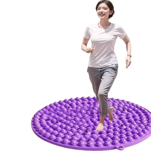 円形指圧マット超ゆっくりジョグ用足裏つぼ刺激室内運動踏み台 (37 cm【紫色】)