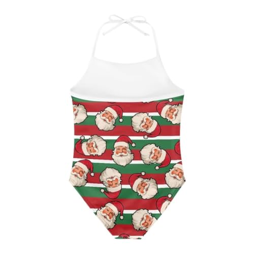 Image of Christmas Girls One-Piece Swimsuits Beach Halter Swimwear Bathing Suit for 3-10 Years