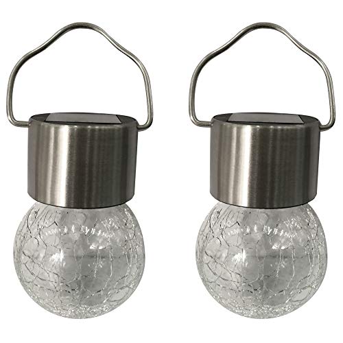 Kit 2 Luminária Solar Pendente Jardim Globo Led Colorido