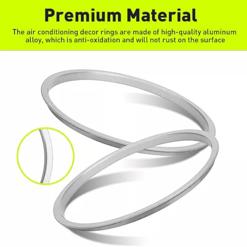 Image of Aluminum Alloy Vent Outer Rings Kit for Toyota Tacoma 2016-2023 (4pcs Silver) - Air Conditioner Vent Trim Rings, Metal Interior Upgrade Accessories