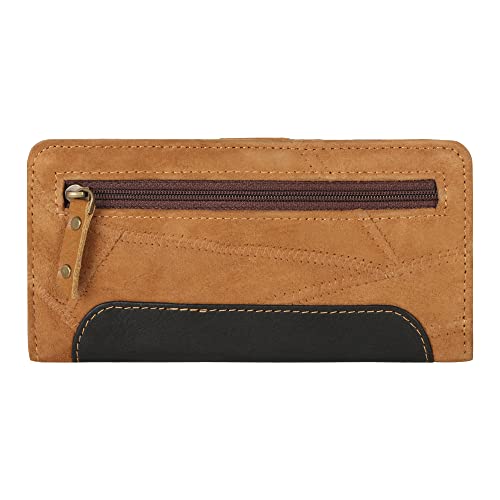 Vaan & Co Bifold Wallet RFID Protection, Upcycled Genuine Leather (Brown Black)3