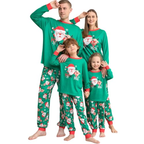 Gyaimxfu 2024 Navidad para Parejas Invierno Divertido Estampado Navidad Pantalón Largo y Camiseta Tops Pijamas Navideños Suave y Cómodo Familia Navideño Regalo Navideñobebés