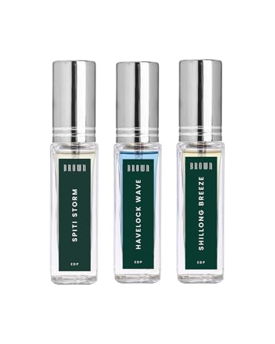 Image of House of Brown Gateway Collection Mini Perfume Set, Eau de Parfum, Travel-Size, For Men, Liquid, 3 x 10ml, Woody Spicy Fresh, Long-Lasting
