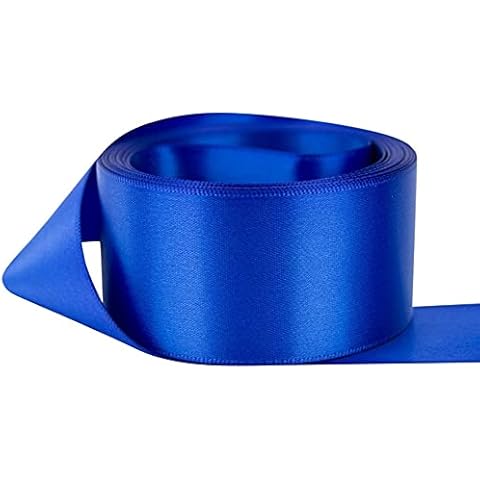 Blue Satin Ribbon - 50mm Wide - 3 Meters - Many Colours - BUY 3 & Get 1 Free (Blue) Cover
