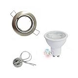 Kit Spot LED GU10 Encastrable Orientable 8W Rond Inox - Blanc Chaud 2300K - 3500K - SILAMP...