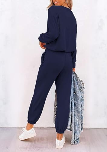Image of PRETTYGARDEN Travel Outfit Women 2 Piece Lounge Sets | Long Sleeve Shirts, Jogger Pants Pockets, Matching Track Suits, Fall Spring Comfy Clothes for Casual Outing, Cruise, Airport
