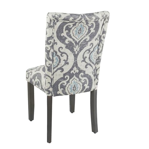 Image of HomePop Parsons Classic Upholstered Accent Dining Chair, Set of 2, Suri Blue