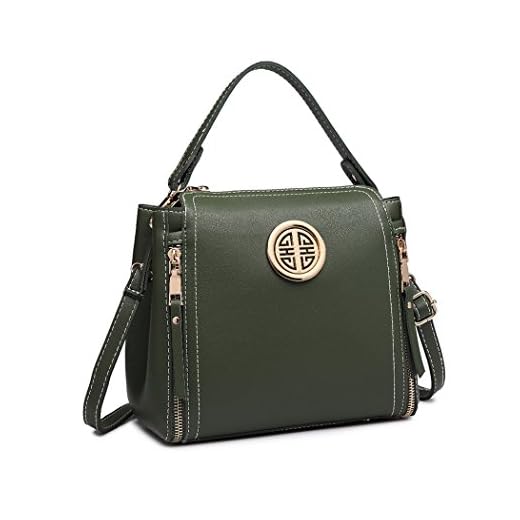 Miss Lulu Femme Sac à Main Bandoulière Sac Messenger en Cuir PU Sac Fourre-tout (Vert)