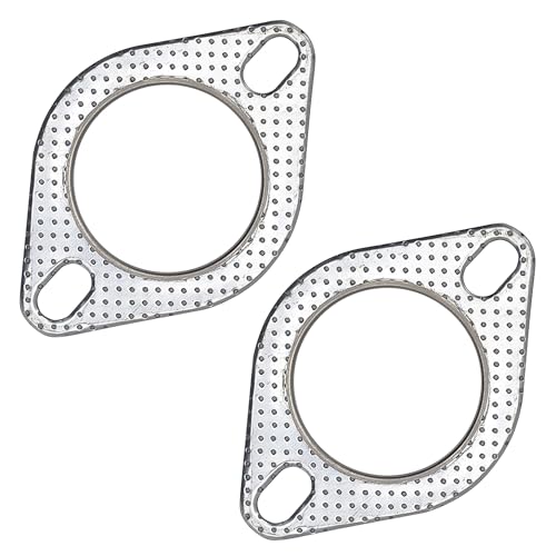 Image of 2.5 Inch 65mm Exhaust Gasket 2 Bolt for Muffler Flange Manifold High Temperature Graphite w /Fire Ring 2 Pcs