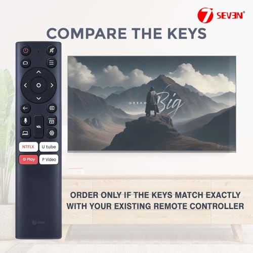 Image of 7SEVEN Compatible with Nokia Smart QLED Tv Remote Original with Bluetooth Voice Command Feature Suitable for 43 50 55 65 Inch UHD Model Television - Pairing Must