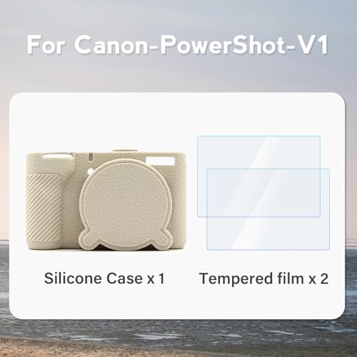 Coque silicone Canon PowerShot V1 finition premium fine avec capuchon objectif ajusté - 2