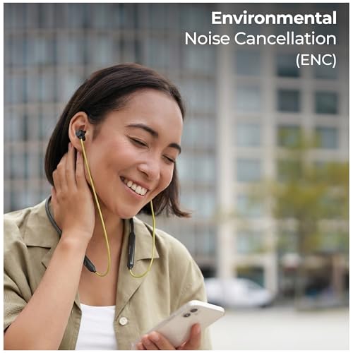 Image of Zebronics Escape 80 Wireless Neckband, 18H Playback, 10mm Drivers, Type-C Charging with Built-In Battery, Rapid Charging, MagSnap, ENC, Gaming Mode, Dual Pairing, BT v5.3, Voice Assistant (Green+Grey)