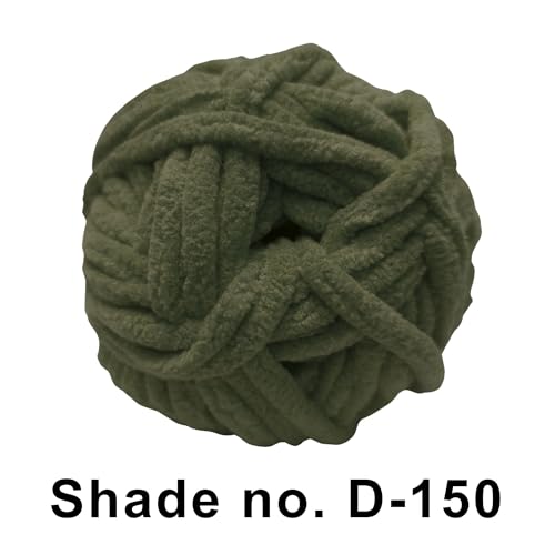 Image of VCR Olivetone, 100 Grams Hank, 60 Meters Length, Premium Polyester Ball for Crochet and Knitting, Pack of 1 Yarn, Soft and Bulky Fur Suitable for DIY