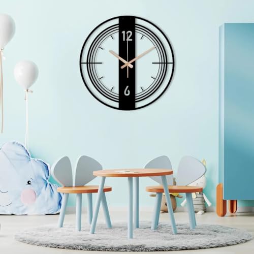 Image of Stylish Metal Analog Wall Clock for Living Room, Bedroom, Office, Kitchen, Home and Hall | Antique Fancy Big Size Modern Wall Watch for Home Decor (DA-178, 60CM)