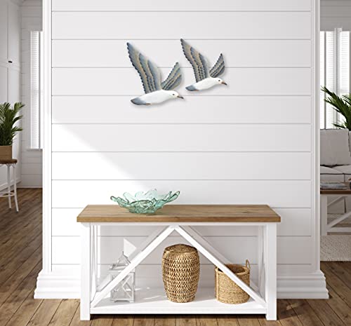 T.I. Design Hand-Carved Wood Flying Seagull Wall Décor Set Of 2 thumb #2