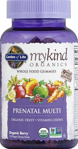Image of Garden of Life Organics Prenatal Gummies - Prenatal Vitamins for Women with Energy Metabolism Support & Healthy Fetal Development Support, Berry Flavor, USDA Organic, Vegan, 30 Day Supply (Pack of 6)