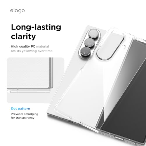 Image of elago Clear Case for Samsung Galaxy Z Fold 8 Ultra Case | Premium PC, Shockproof Bumper, Protective Cover, Precise Camera Cutouts, Sleek and Light Design (Clear)