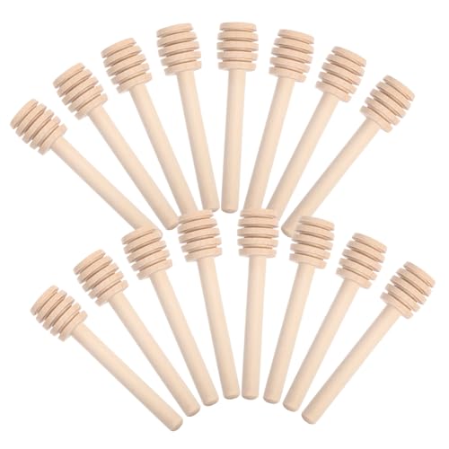 LALAFINA 30個 木製蜂蜜スティック 耐久性ある滑らか仕上げ 溝付きで効率的に蜂蜜やジャムをすくう 多用途調理用 携帯便利なミニ 再利用可能