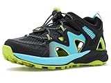 Merrell Hydro Force Water Shoe, Black/Blue/Lime, 2 US Unisex