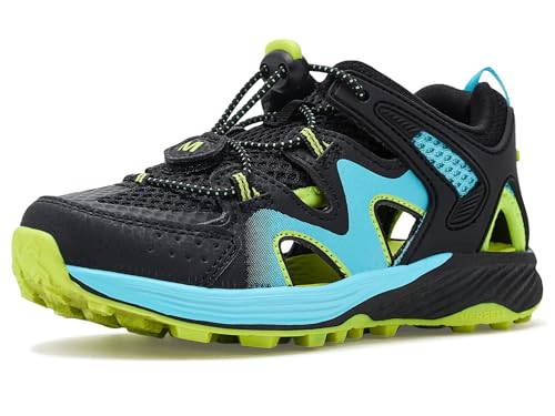Merrell Hydro Force Water Shoe, Black/Blue/Lime, 1 US Unisex