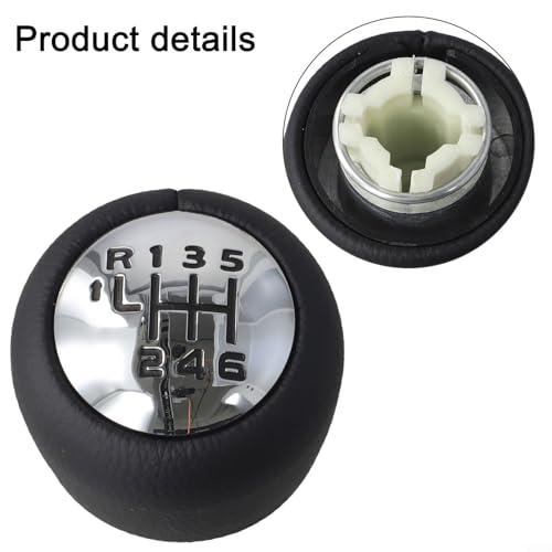 Rackumic Pommeau de levier de vitesse manuel chromé à 6 vitesses en cuir ABS pour 508 2010-2018 pour modèle C4 spécifique au modèle C4 – vue 5