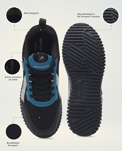 Image of Impakto Driftwave Men Running Shoes | Lightweight & Breathable Shoes for Gym, Training & Travel Cushioned Insole for Comfort | Wide Toe | Slip Resistance oustole for Ground Traction