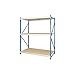 Hallowell Bulk Rack 60" W x 48" D x 87" H Blue Uprights/Platinum Beams 3 Level Starter Unit-Wood Deck