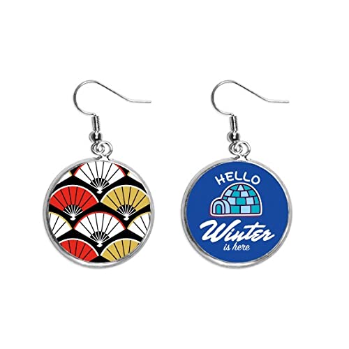 Pendientes ventilador plegable rojo para tus cenas de invierno