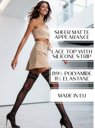 Mila Marutti Seamed Sheer Tights - Elegant Thigh High Stockings - Luxurious Stockings for Women Sheer - Made in EU4