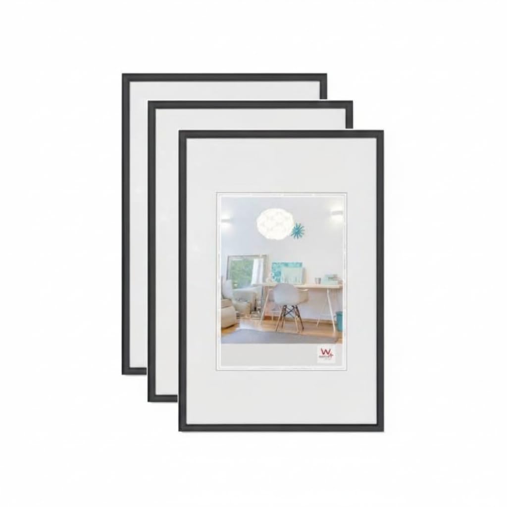 walther design Bilderrahmen schwarz 28x35 cm 3er Pack New Lifestyle Kunststoffrahmen KV835B3