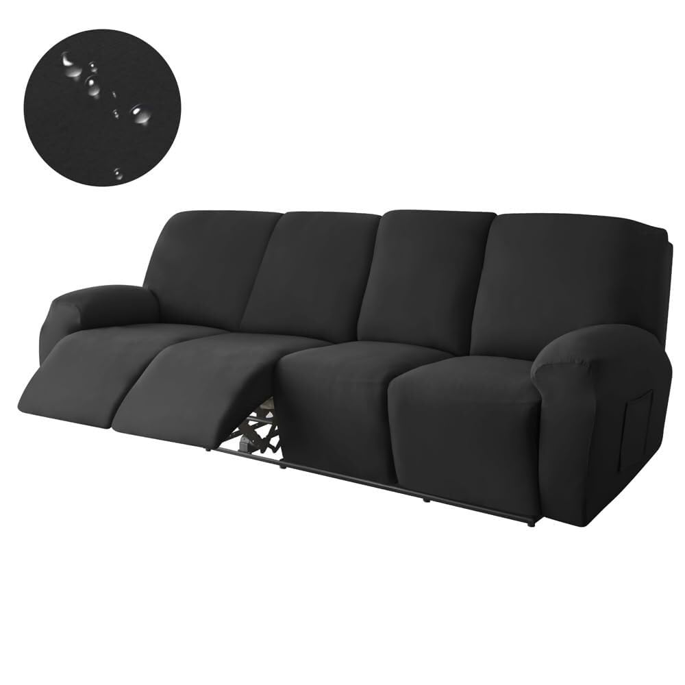 Funda elástica Impermeable para sillón reclinable, Color Liso, Antideslizante, con Bolsillo Lateral, Lavable, Protector de Muebles para Silla.