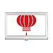 Red Traditional Chinese Lantern Pattern Business Card Holder Case Pocket Box Wallet