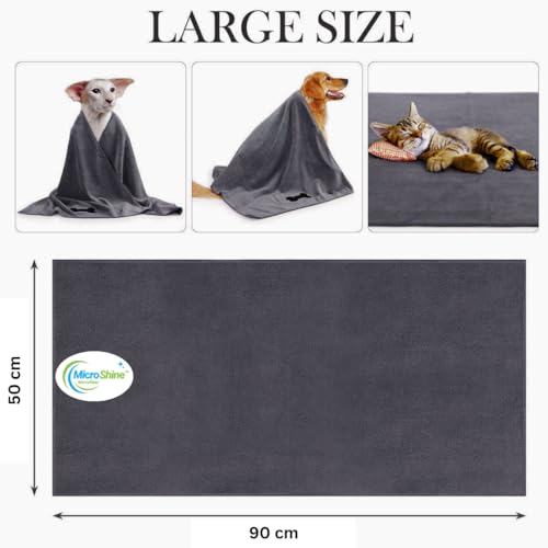 Image of Ultra-Absorbent Microfiber Pet Towel for Dogs & Cats - 500 GSM, Super Soft, Quick Dry - Premium Dog Grooming Towel, Puppy Bath Towel, Kitten Drying Towel, Paw Cleaner