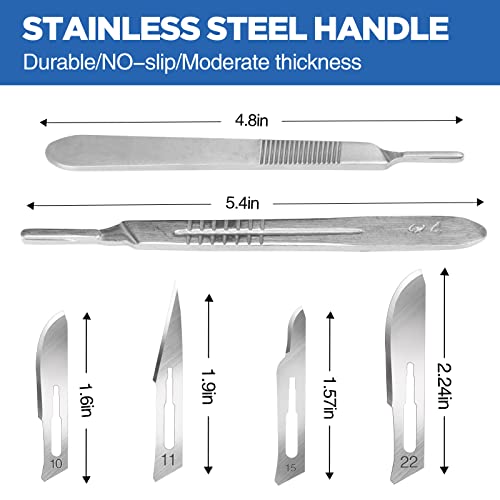 44 PCS 40 Scalpel Blades with #10#11#15#22 Scalpels Surgical Sterile Blades - Imagem 3
