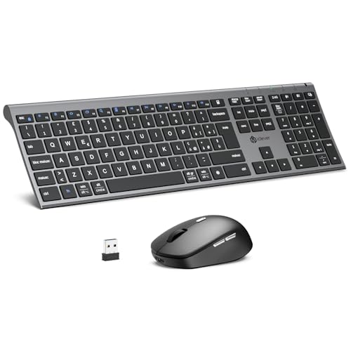 iClever Tastiera e Mouse Wireless Bluetooth, Tastiera e Mouse Doppia