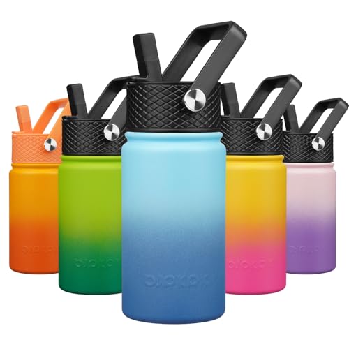 Image of BJPKPK Insulated Water Bottle, 15oz Stainless Steel with Straw Lid