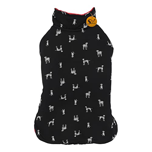 Image of Sage Square Dog Jacket - Reversible Fleece Winter Coat - Cold Weather Protection - Water Resistant - Wind Proof - Soft and Warm Thick Padded Dog Winter Coat (Small - 10 Inches, Black & Red)
