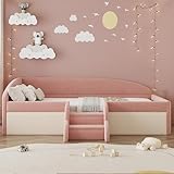 lit fille 90x190 amazon Design de sécurité pour les enfants en pleine croissance : le design incurvé unique de ce lit ajoute une touche douce et moderne à n'importe quelle chambre d'enfant, créant un endroit confortable et accueillant pour se reposer et jouer. L'arceau de protection souple surélevé et élargi empêche les enfants de rouler hors du lit la nuit, tout en servant de coussin pour la lecture de nuit pour plus de confort et de sécurité.