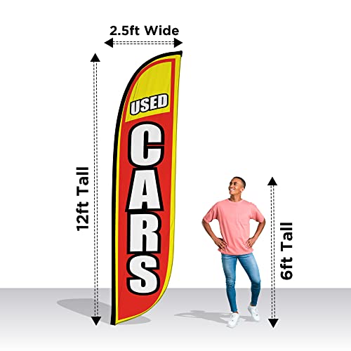 image for LookOurWay Feather Flag - 12ft Tall Advertising Flag Banner for Busine