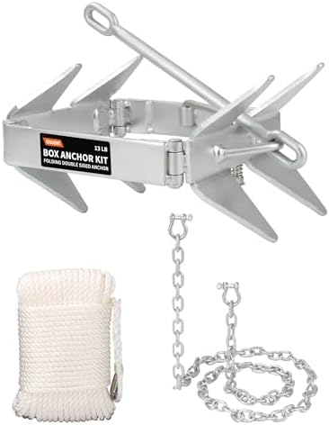 OULEME 13/19/25 LB Folding Box Anchor Kit with 100 FT Nylon Rope ...