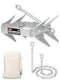 OULEME 13 LB Box Anchor Kit with 100 FT Nylon Rope & Anchor Chain, Boat Anchor Kit for Boats Up to 24 FT, Ideal for Offshore & Sport Boats, Pontoon, Fishing, Bass Boats and Cabin Cruisers